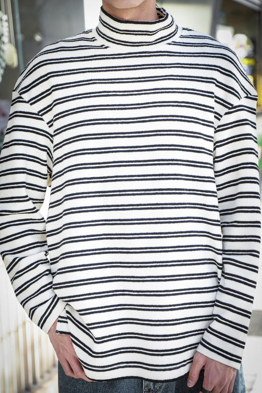 S44241194条纹高领长袖T恤 商品图1