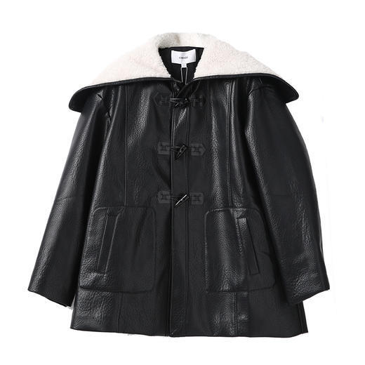 VIMAGE纬漫纪大翻领拼接休闲直筒外套冬新款V2203831 商品图6