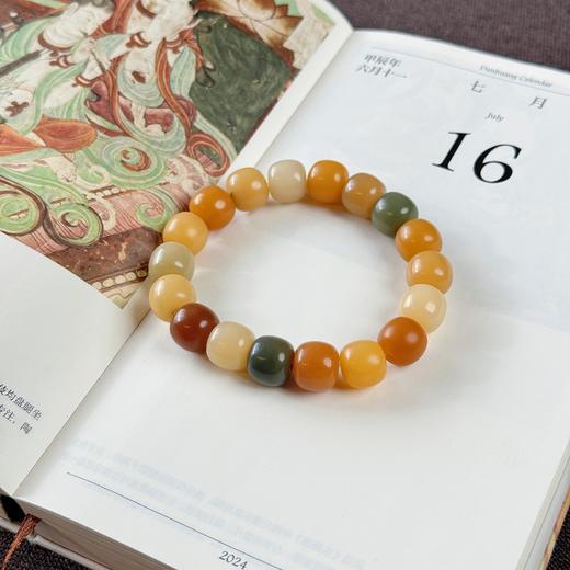 【敦煌色·菩提单圈手串】敦煌福泽渐变菩提子手串风化菩提绕指楼手持文玩 商品图4