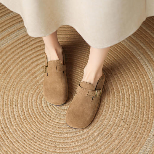 阿么手工女鞋复古休闲真皮勃肯鞋透气2025新款软底百搭单鞋女2CM 商品图3