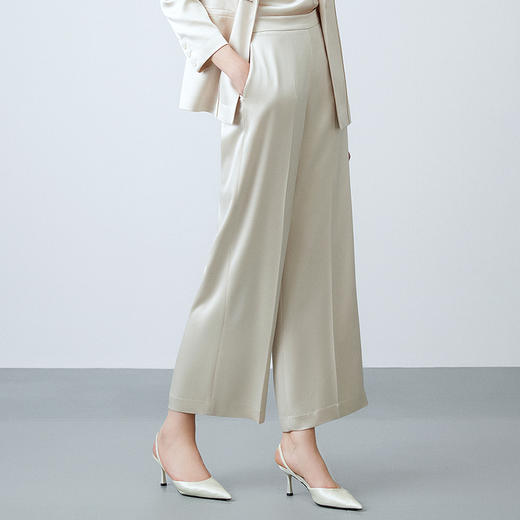 EITIE爱特爱春季新款高腰气质通勤纯色显瘦裤子7705416 商品图3