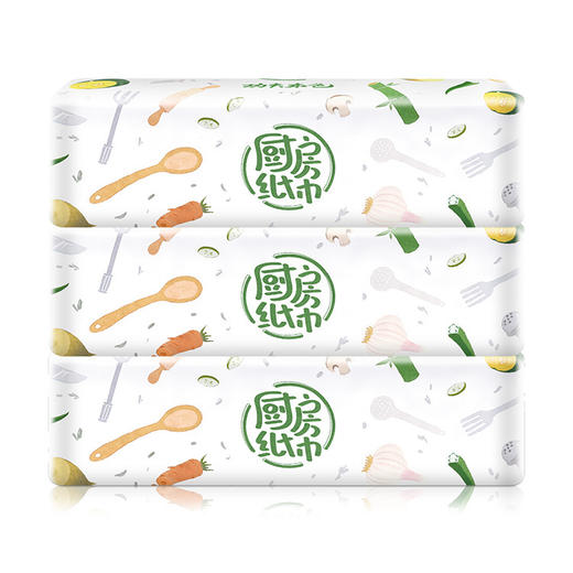 日用百货-植护厨房纸3包装吸水吸油纸巾竹浆本色抽纸 商品图4