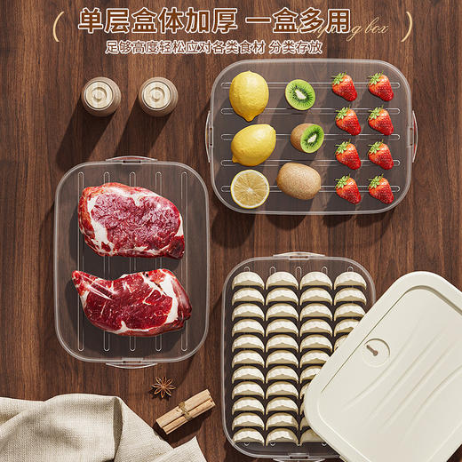 【大容量！计时锁鲜饺子盒】厨房饺子盒收纳冰箱专用馄饨密封收纳盒食品级冷冻速冻水饺保鲜盒，底部防滑不露馅。ry 商品图2