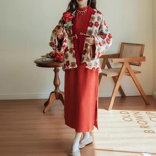 裁缝学苑AS390新年中国风改良旗袍羊羔绒对襟外套纸样女装样板版型图纸 商品图6