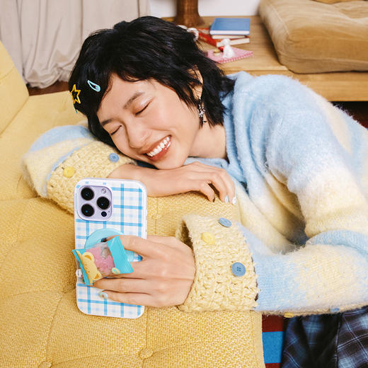 【冬眠计划】鼓鼓软糖袋 POPGRIP泡泡骚手机粘贴式气囊支架 Airbag软垫系列 蓝色 糖果 卡通 商品图1