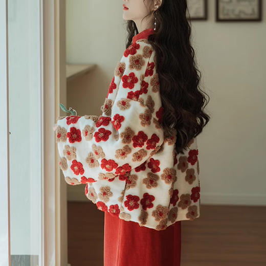 裁缝学苑AS390新年中国风改良旗袍羊羔绒对襟外套纸样女装样板版型图纸 商品图1