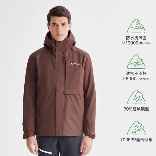【秒杀价已调 直接拍】一直要三合一的宝宝看过来 VAUDE魏德 男士户外冲锋衣防风防水保暖三合一羽绒服 白鹅绒内胆  自己 儿子 父亲都可以入 商品图2
