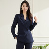 【上衣+裤子】罗蒙春秋双排扣西服套装女士商务通勤职业时尚百搭西装两件套 商品缩略图6