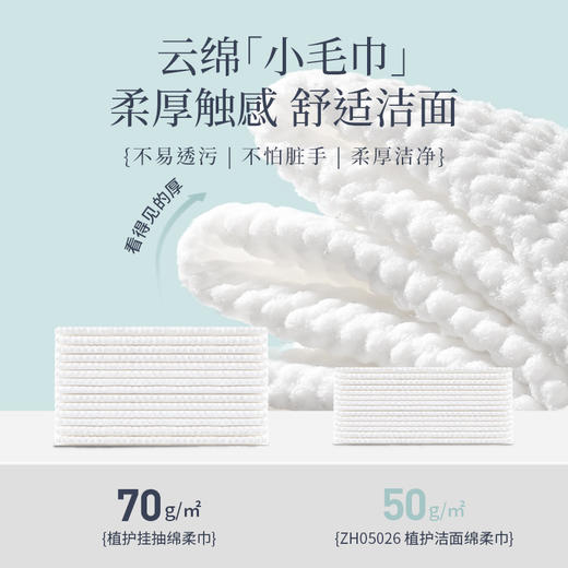 日用百货- 植护一次性洗脸巾悬挂抽取式绵柔巾超大包卸妆绵 商品图2