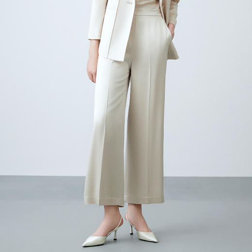 EITIE爱特爱春季新款高腰气质通勤纯色显瘦裤子7705416 商品图2