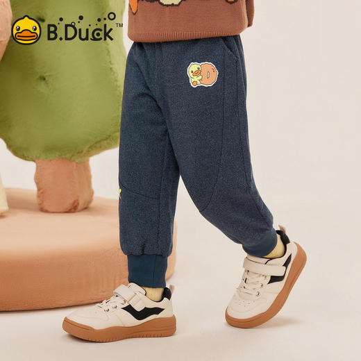 bduck小黄鸭童装儿童牛仔裤加绒冬款男童裤子宝宝束脚保暖休闲裤90-130 BF5573019 商品图3
