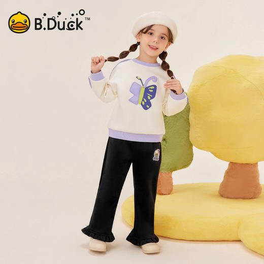 bduck小黄鸭童装女童裤子加绒灯芯绒儿童长裤冬装微喇休闲裤90-130 FF5572017 商品图1