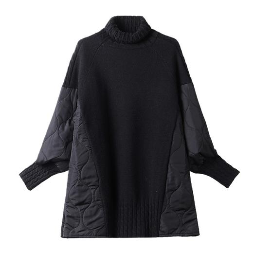 中长款加厚毛衣大码胖mm高领保暖长袖针织上衣SMZ11049 商品图4