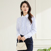 【优雅风琴褶】罗蒙春秋条纹长袖衬衫女士商务通勤职业装拼色领气质衬衣女 商品缩略图5