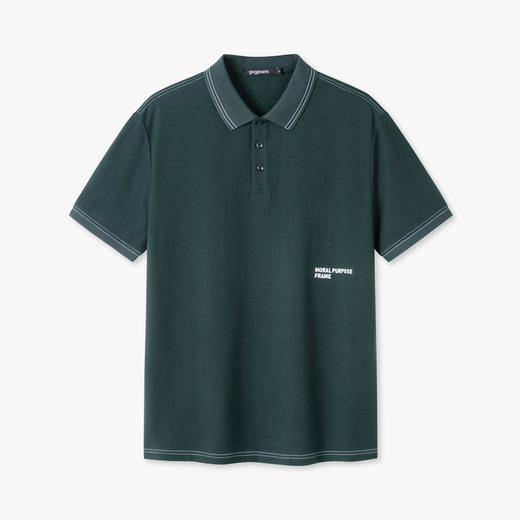 gxgjeans男装夏季短袖T恤男字母刺绣休闲明线polo衫翻领T恤JHE1240040A 商品图4