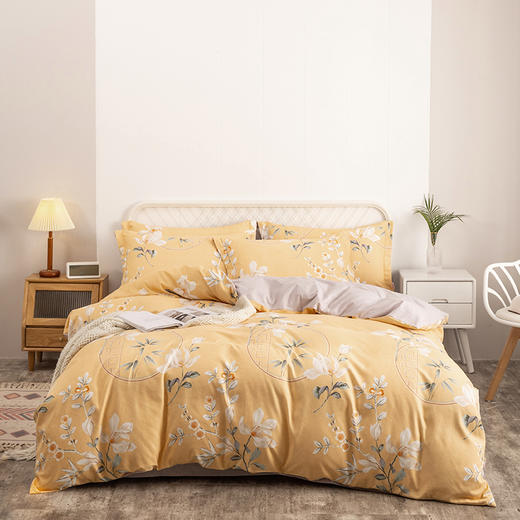 多喜爱闲庭花开爱摩卡绒温暖磨毛四件套【分仓直发，72小时发货，周末节假日不发货】 商品图5