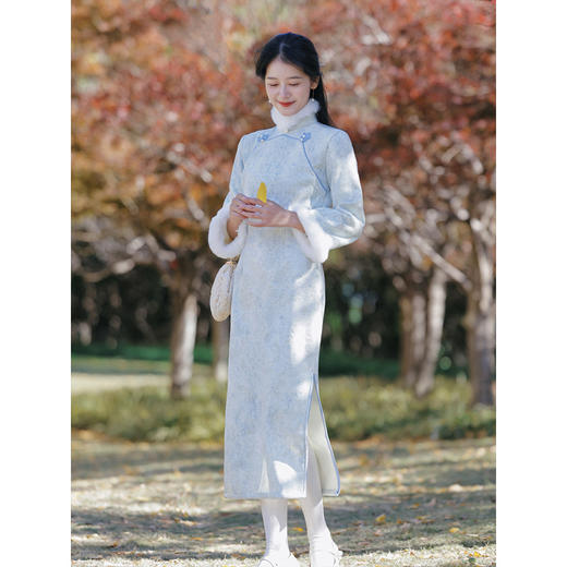 《卷舒 》秋冬长袖改良加绒日常年轻款旗袍LSB&3379 商品图3