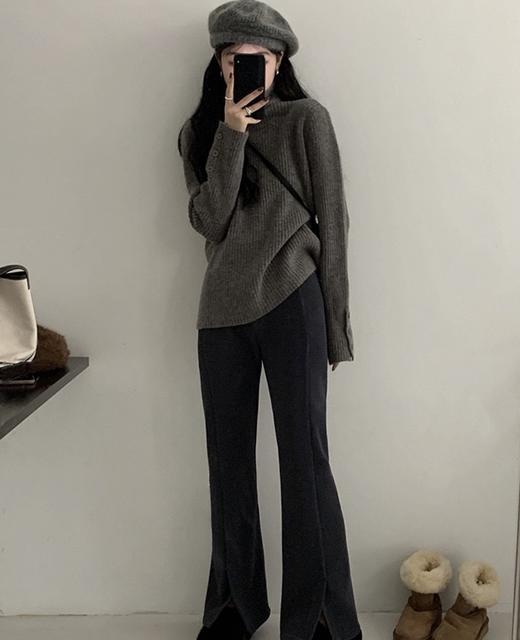 【YW】无忧购韩系慵懒简约内搭修身显瘦半高领针织打底衫1895（截单后7天发货)25年清仓捡漏 商品图8