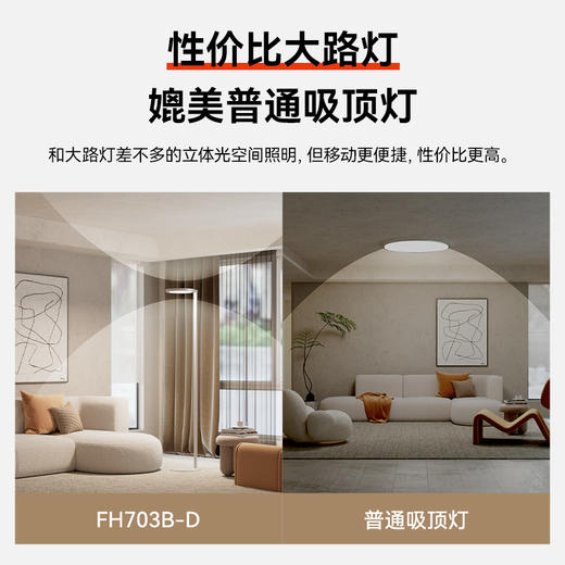 孩视宝 全光谱落地护眼灯学习客厅卧室床头阅读台灯FH703B-D 商品图4