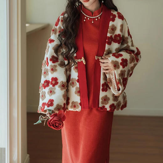 裁缝学苑AS390新年中国风改良旗袍羊羔绒对襟外套纸样女装样板版型图纸 商品图2