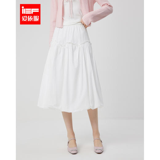 IEF/爱依服2025 春季 法式温柔风时尚显瘦简约设计百搭蛋糕单裙N38021 商品图0
