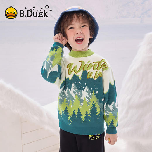 bduck小黄鸭童装男童毛衣冬季儿童半高领针织衫小童毛衫105-150 BF5532091 商品图0