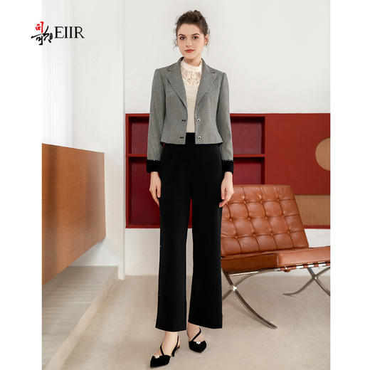 司歌阔腿裤弹力钉珠长裤D901249X 商品图1