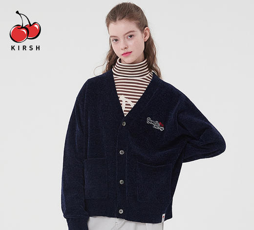 kirsh大樱桃秋冬新款毛衣开衫加厚毛绒外套V领少女宽松显瘦KDQWCCD520M 商品图1