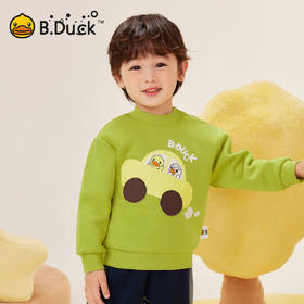 bduck小黄鸭童装男童卫衣加绒宝宝套头衫冬装保暖儿童加厚衣服潮90-130 BF5531016