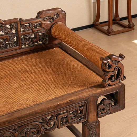 清 红木透雕螭龙纹贵妃榻 商品图2