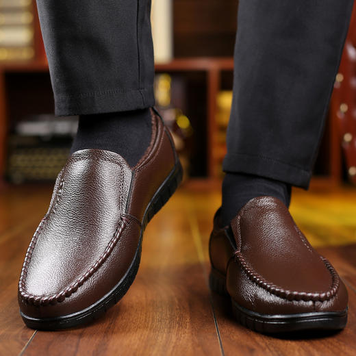 过年送礼首选 KAISER 软底好走路 软面不压脚背 头层牛皮高档礼遇  商务休闲爸爸皮鞋 商品图3