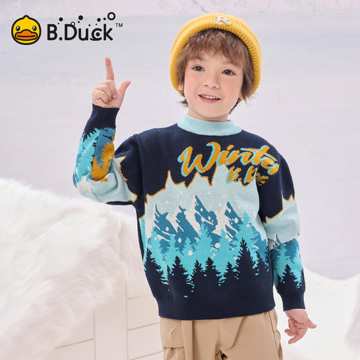 bduck小黄鸭童装男童毛衣冬季儿童半高领针织衫小童毛衫105-150 BF5532091 商品图1