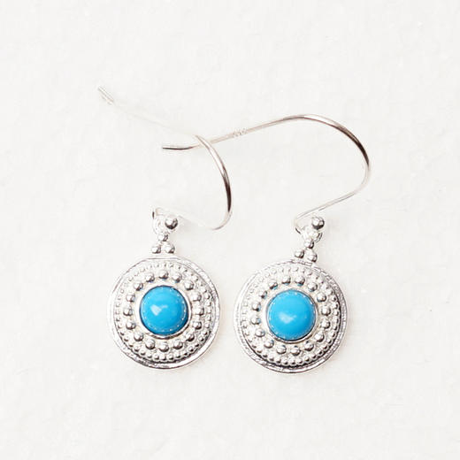 EnSage Turquoise Carved Earrings 925银 绿松石雕刻耳钉 商品图1