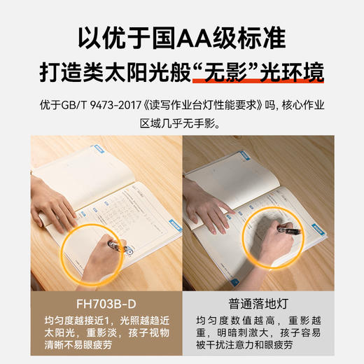 孩视宝 全光谱落地护眼灯学习客厅卧室床头阅读台灯FH703B-D 商品图2
