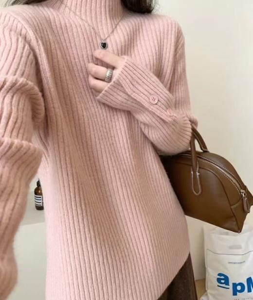 【YW】无忧购韩系慵懒简约内搭修身显瘦半高领针织打底衫1895（截单后7天发货)25年清仓捡漏 商品图2