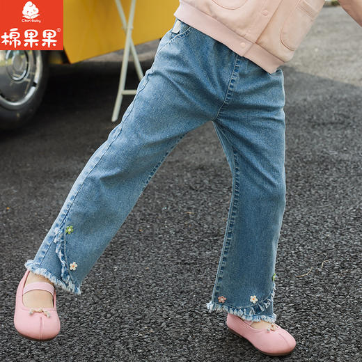 棉果果春季新品商场同款女童弹力牛仔微喇牛仔裤M122200225102 商品图0