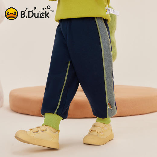 bduck小黄鸭童装男童裤子加绒宝宝冬装儿童保暖长裤加厚90-130 BF5573018 商品图3