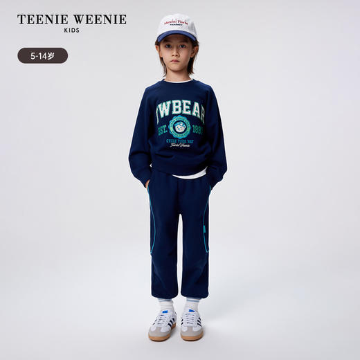 TeenieWeenie Kids小熊童装男童侧面拼接撞色嵌条卫裤TKTM256316N 商品图1