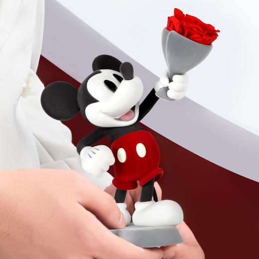 VBEINGS花语 圣诞礼物迪士尼正版米奇永生花摆件玫瑰花束新婚生日礼物 商品图2