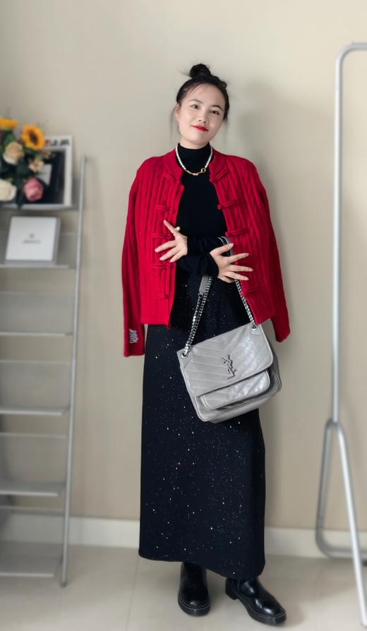 大气知性星光璀璨毛呢厚加绒羊毛半裙 商品图5