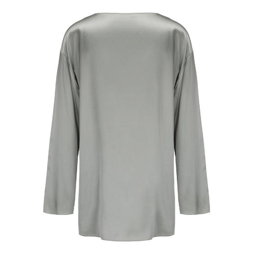 Ruohan  水蓝真丝缎纽结上衣 商品图3