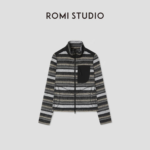 ROMI STUDIO“冬日松弛”费尔岛复古花纹绒感宽松外套 RW24WW41306 商品图0