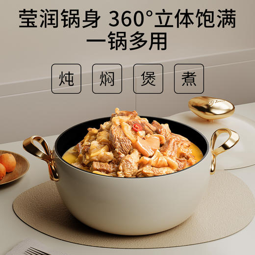 Velosan温仑山鹅卵石0涂层聚财汤锅24cmVP-2ETG02&06-7A24白 商品图6