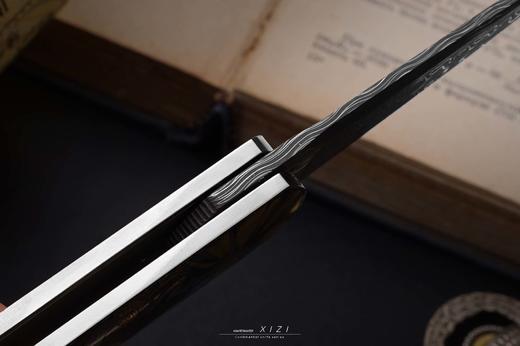 三希堂  现代刀系列  亚述之王雕金小折  未开刃 商品图6