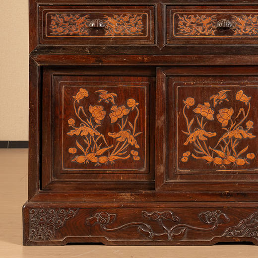 清 红木嵌黄杨木龙纹一路连科佛龛 商品图3