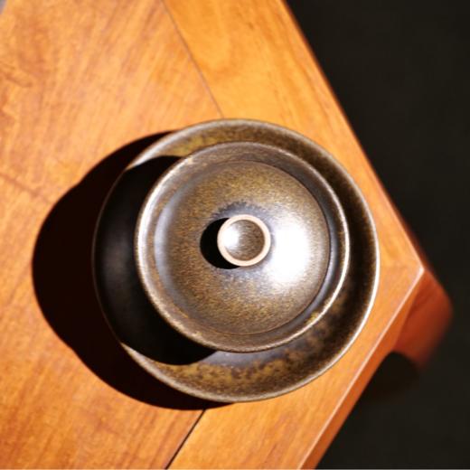 【林栖好物】【古铜彩奓口三才盖碗】李现锋纯手工茶器 商品图1