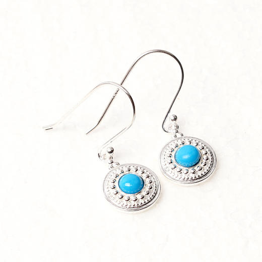 EnSage Turquoise Carved Earrings 925银 绿松石雕刻耳钉 商品图0
