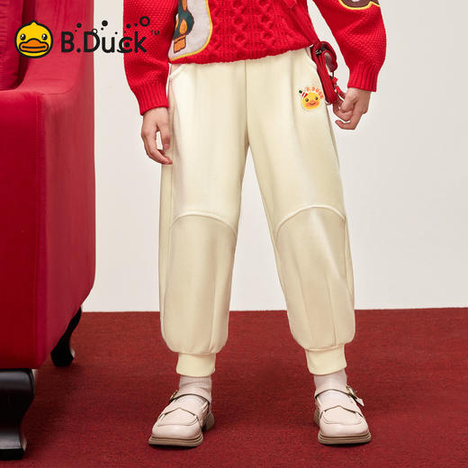 bduck小黄鸭童装儿童加绒裤子女童灯芯绒休闲裤长裤保暖冬装90-130 BF5572057 商品图3