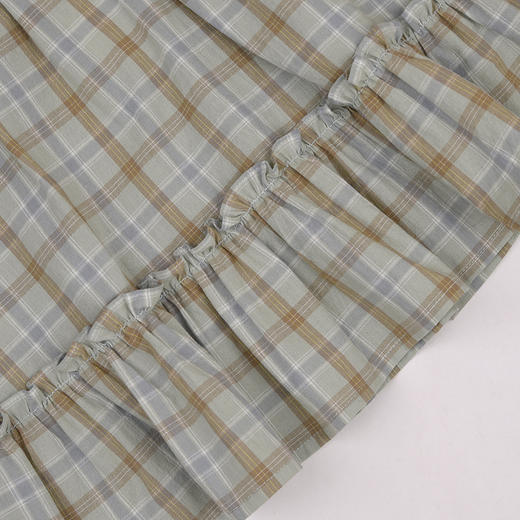 棉果果春季新品商场同款女童绿色格子翻领连衣裙M122700225081 商品图3