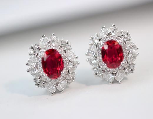 1.15ct刻面红宝石耳钉 商品图2